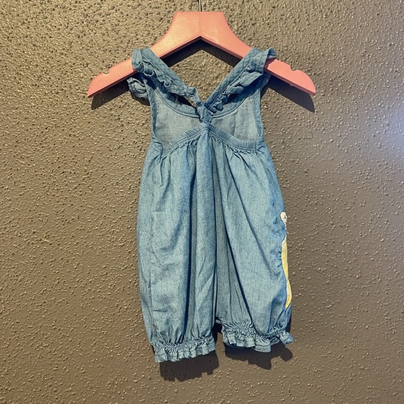 Mud Pie Giraffe Chambray Bubble Romper - Picture 6 of 9